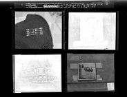 Reshoot: Forks; Photograph of a Man; Building with People; Photograph of a Men on a Boat (4 Negatives) 1950s, undated [Sleeve 23, Folder k, Box 21]
